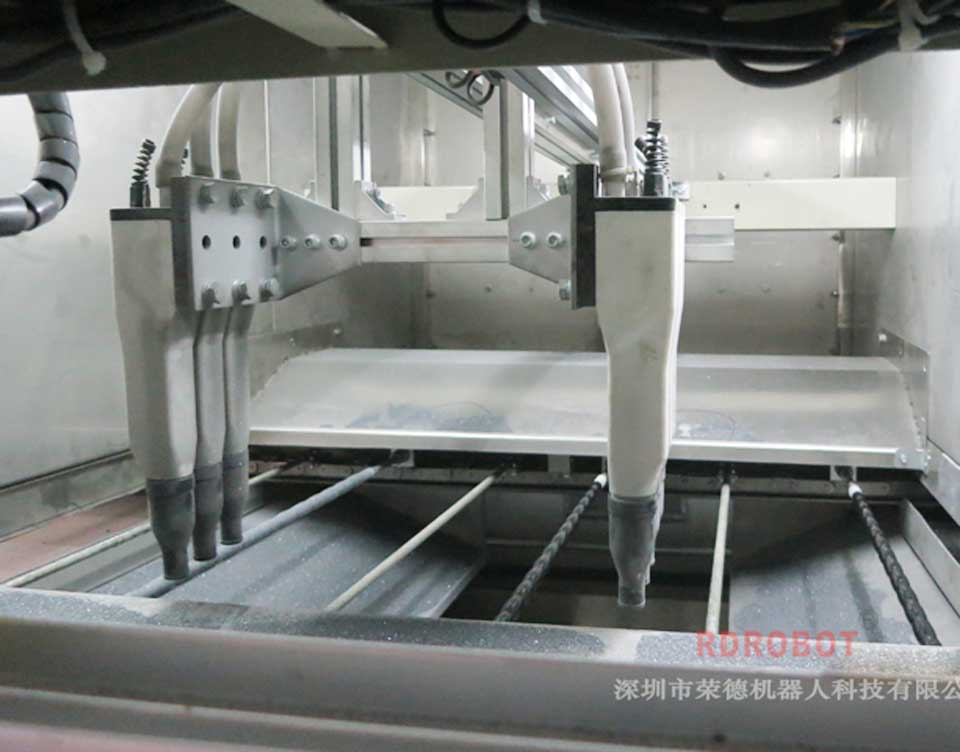 磨頭自動(dòng)噴膠噴砂烘干線(xiàn)